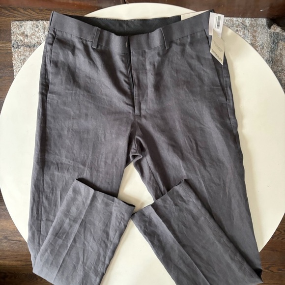 Cubavera Men’s Linen Slim Straight Dress Pant Gray 32x32 New Lightweight - Picture 3 of 9